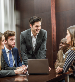 Business professionals working together